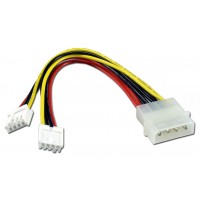  6" 4 Pin Molex 5’’ To 2 x 3.5" Floppy, CD-ROM and DVD-ROM Drive FDD Y Splitter Power Cable Adapter 15 CM cord/wire