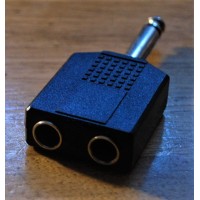 Audio/guitar/headphone/micro/PA adapter converter Y splitter 6,3 mm (1/4 inch) 2 X Female to  1 X Male  mono jack plug 
