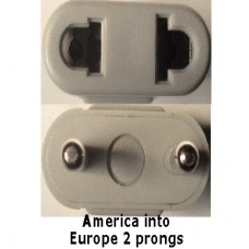 Europe prong socket adapter plug grey