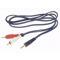 Audio cable Y-splitter conversion 1/8 inch, 3,5 mm male to dual RCA jack male 1,8 m, 6’ (feet) bulk AMX