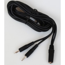 Audio cable Y-splitter conversion 1/8 inch, 3,5 mm female to dual RCA jack male 1,8 m, 6’ (feet) bulk AMX