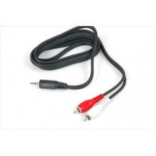 Audio cable Y-splitter conversion 1/8 inch, 3,5 mm male to dual RCA jack male 1,8 m, 6’ (feet) bulk AMX