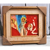 Painting from Yves Marineau, "Madone aux anges avec St-François d'après Cimabue" - FREE SHIPPING