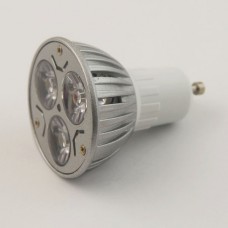 9 watts LED, GU10, downlight globes, 85-265 Volts, light bulb clear, 3 x 3 W, 50000h, warm, spotlight